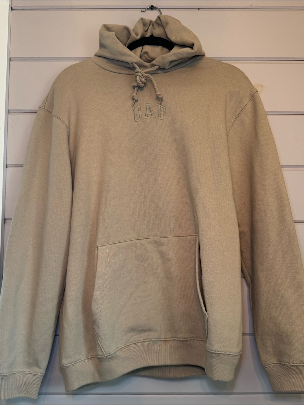 GAP Unisex Tan Hooded Logo Pullover Sweatshirt